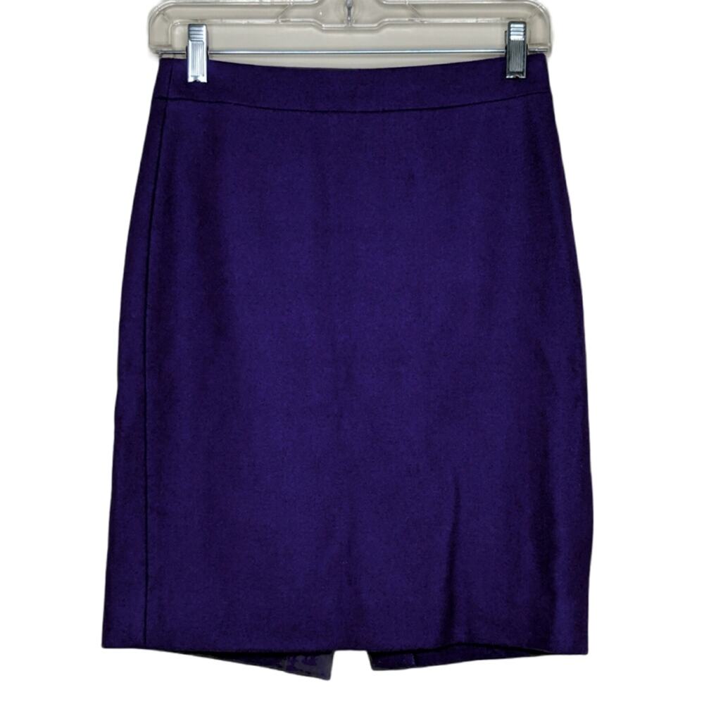 J. Crew Factory Purple Wool Pencil Skirt - Size 00